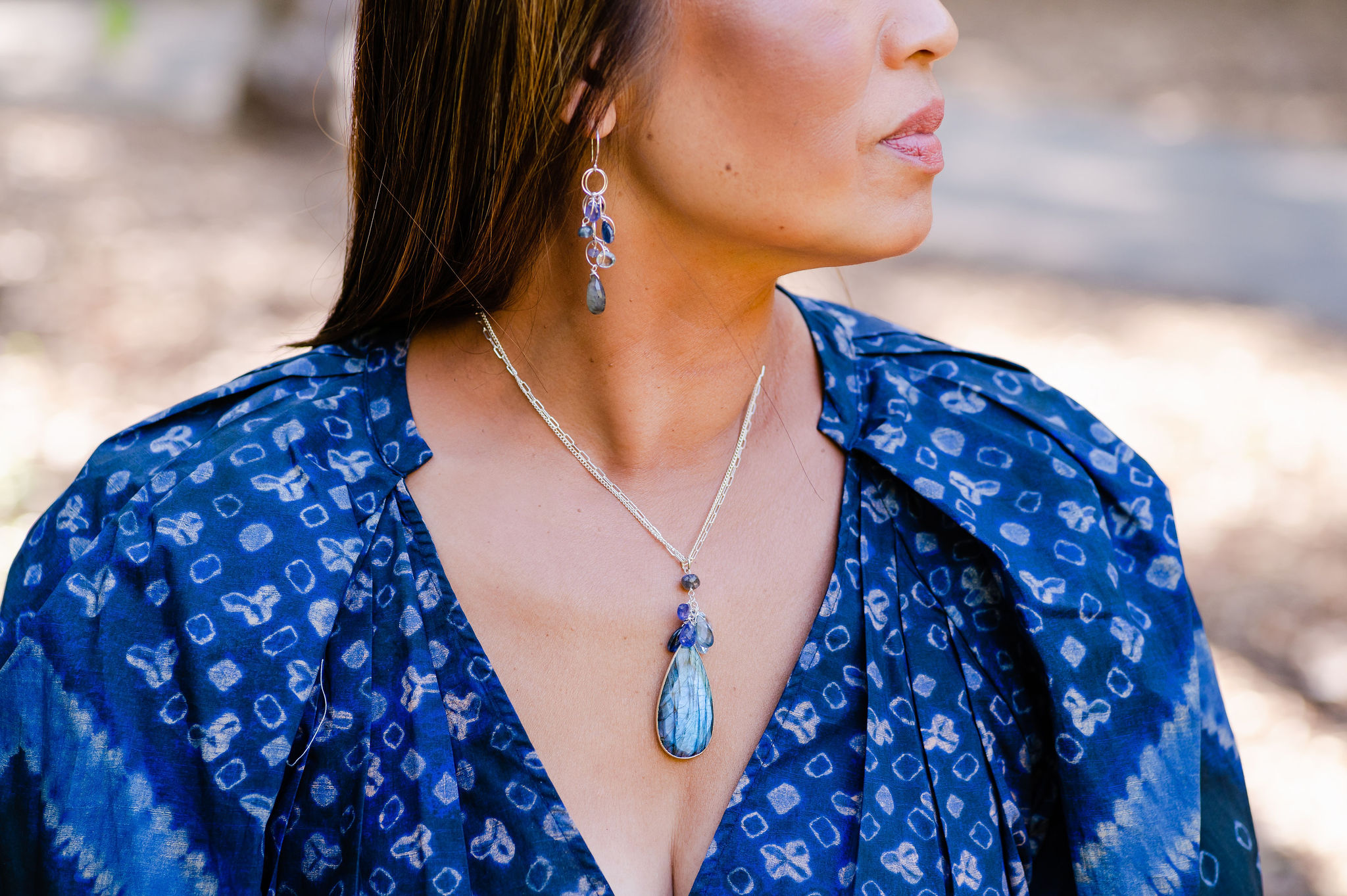 Labradorite silver necklace